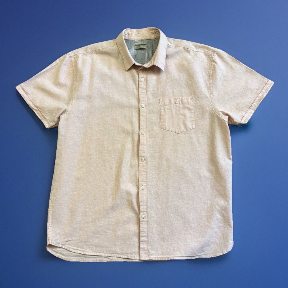 Bruno Washable Linen Shirt Men’s Size XL Peach Breathable Light Button Down